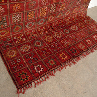 Vintage Moroccan Red Boujad Wool Floor Area Rug