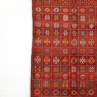 Vintage Moroccan Red Boujad Wool Floor Area Rug