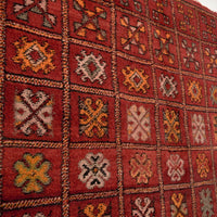 Vintage Moroccan Red Boujad Wool Floor Area Rug