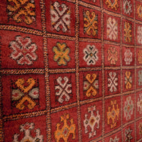 Vintage Moroccan Red Boujad Wool Floor Area Rug