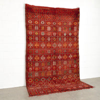 Vintage Moroccan Red Boujad Wool Floor Area Rug