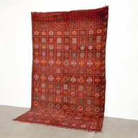 Vintage Moroccan Red Boujad Wool Floor Area Rug