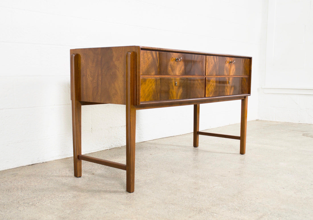 Mid Century Burl Wood Sideboard Credenza, 1960s