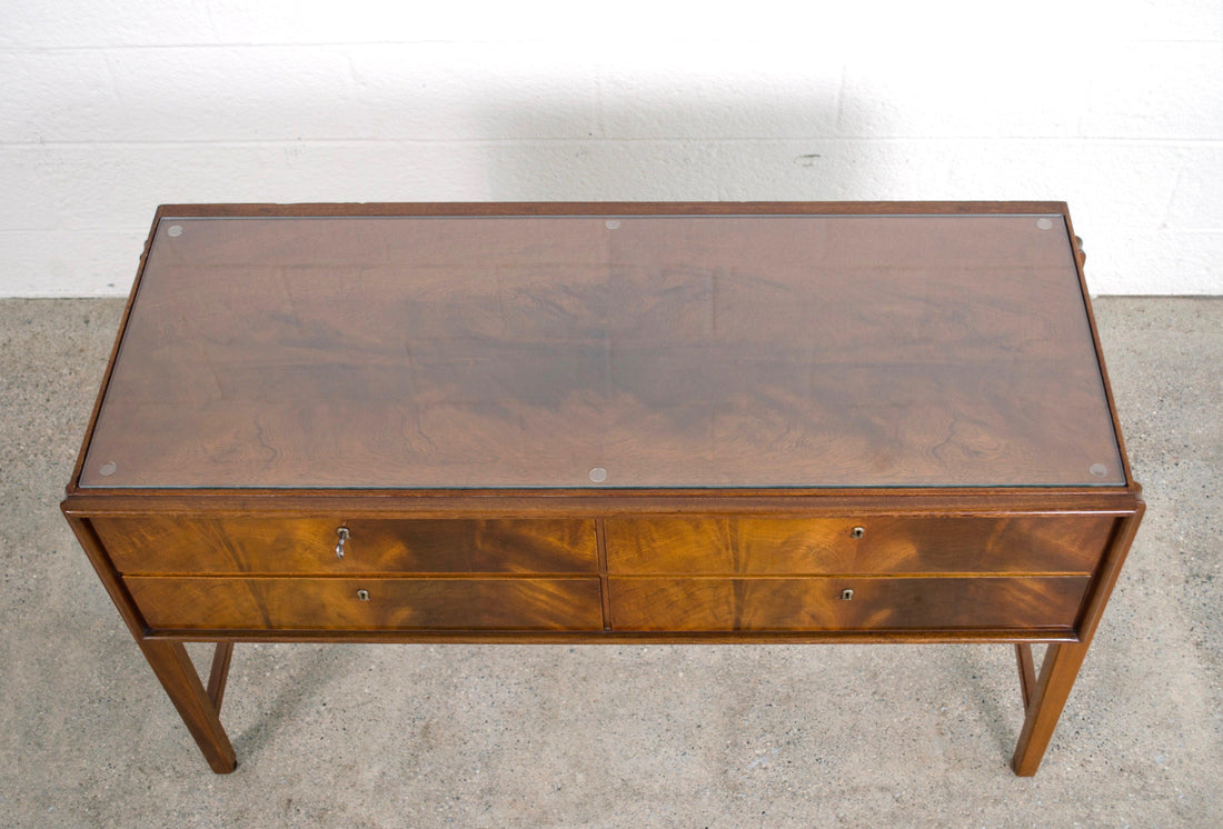 Mid Century Burl Wood Sideboard Credenza, 1960s