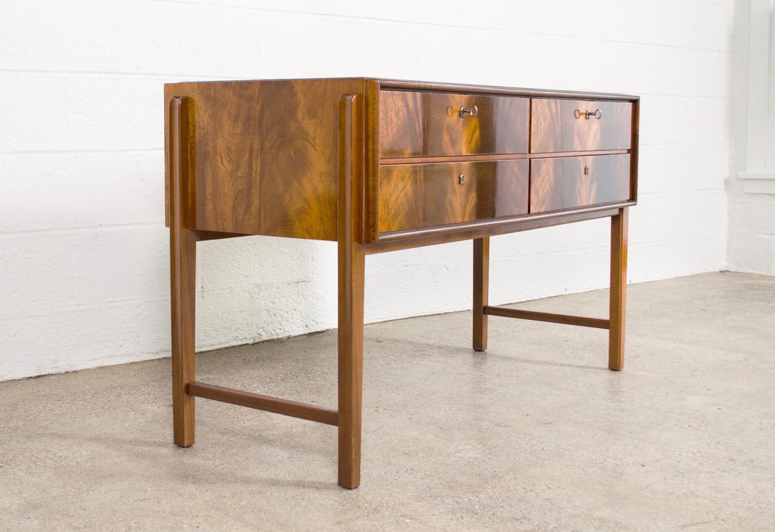 Mid Century Burl Wood Sideboard Credenza, 1960s