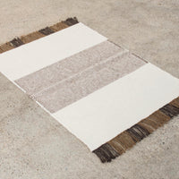 Mid Century Artisan-Crafted Handwoven Wool Accent Floor Rug