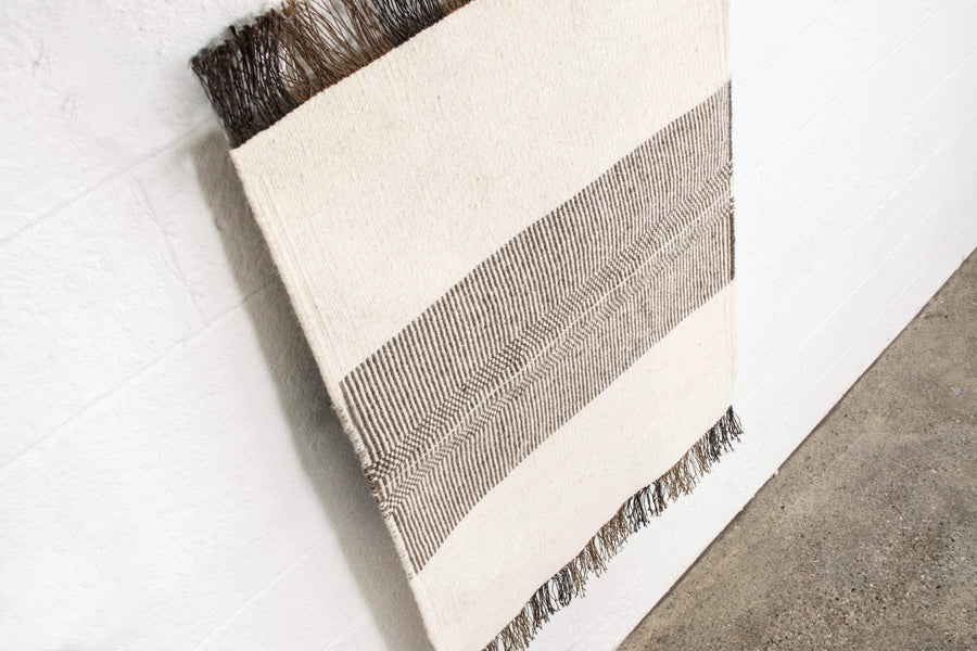 Mid Century Artisan-Crafted Handwoven Wool Accent Floor Rug