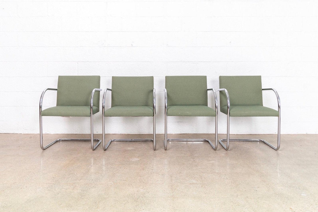 Mies van der Rohe Bauhaus Green Brno Tubular Cantilever Chairs