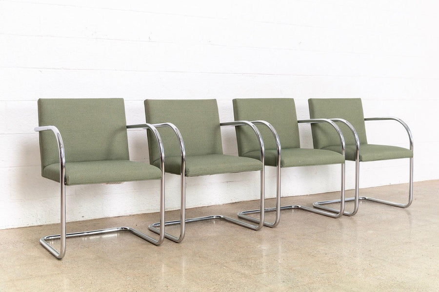 Mies van der Rohe Bauhaus Green Brno Tubular Cantilever Chairs