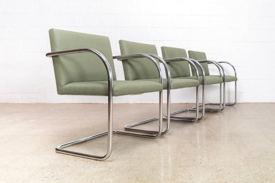 Mies van der Rohe Bauhaus Green Brno Tubular Cantilever Chairs