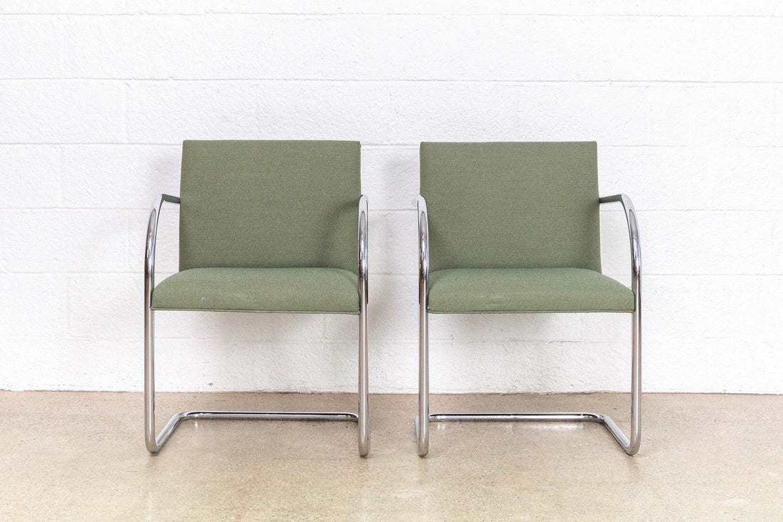 Mies van der Rohe Bauhaus Green Brno Tubular Cantilever Chairs