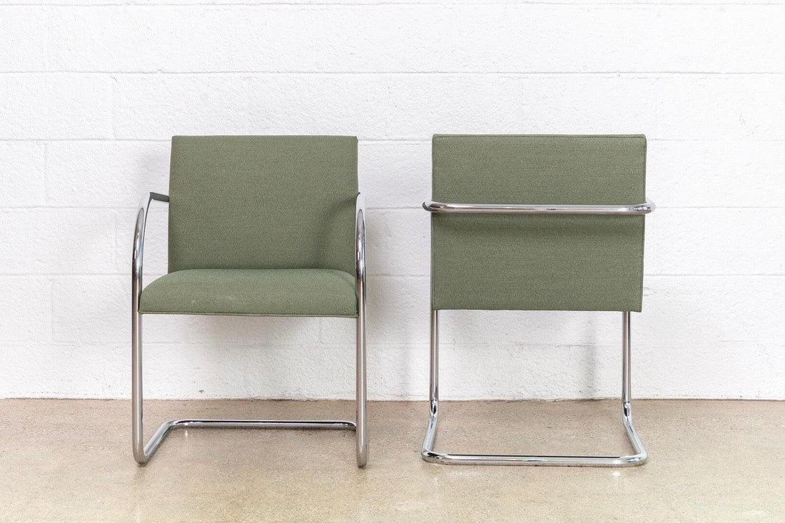 Mies van der Rohe Bauhaus Green Brno Tubular Cantilever Chairs