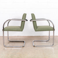 Mies van der Rohe Bauhaus Green Brno Tubular Cantilever Chairs