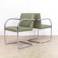 Mies van der Rohe Bauhaus Green Brno Tubular Cantilever Chairs