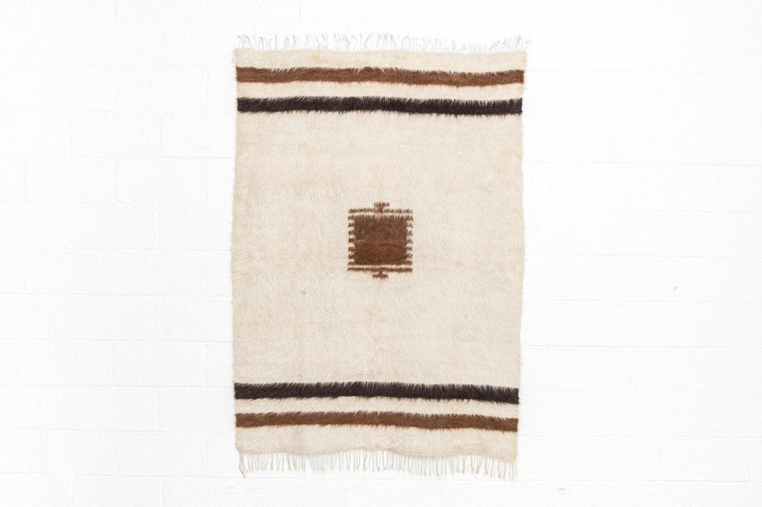 Vintage Turkish Goat Hair Kilim Rug or Blanket