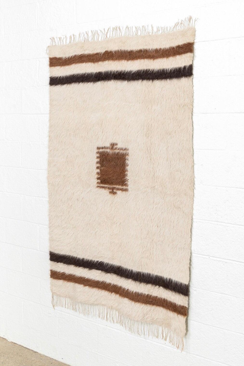 Vintage Turkish Goat Hair Kilim Rug or Blanket