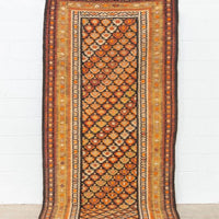 Antique Persian Veramin Kilim Orange Wool Floor Rug