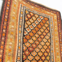 Antique Persian Veramin Kilim Orange Wool Floor Rug