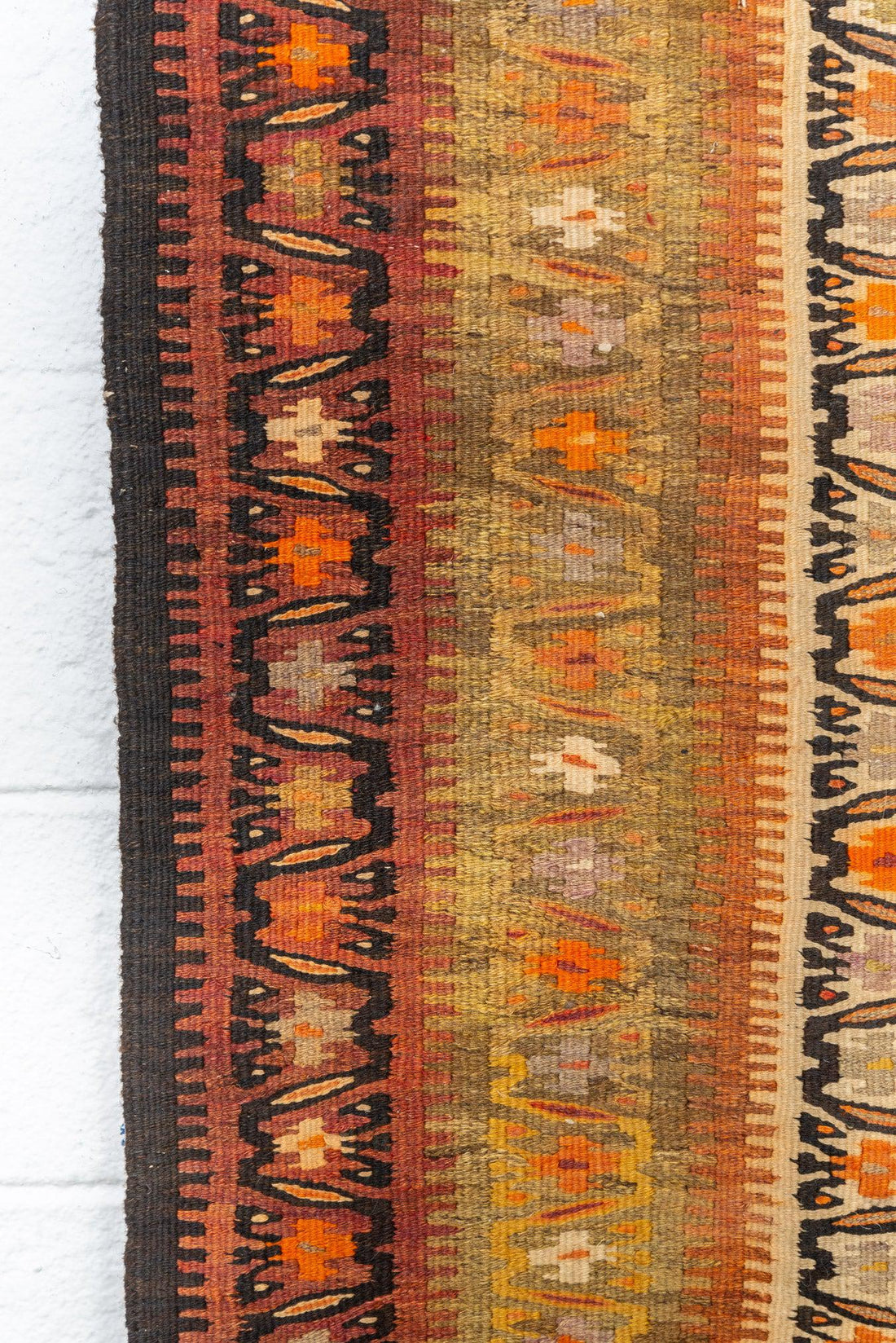 Antique Persian Veramin Kilim Orange Wool Floor Rug