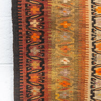 Antique Persian Veramin Kilim Orange Wool Floor Rug