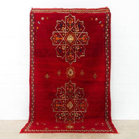 Vintage Mid Century Moroccan Red Berber Wool Floor Rug