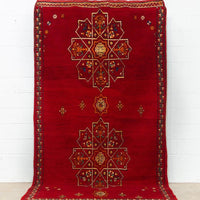 Vintage Mid Century Moroccan Red Berber Wool Floor Rug