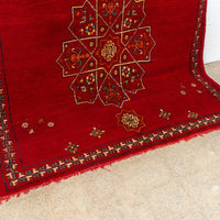 Vintage Mid Century Moroccan Red Berber Wool Floor Rug