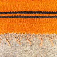 Large Vintage Moroccan Orange Wool Kilim Rug