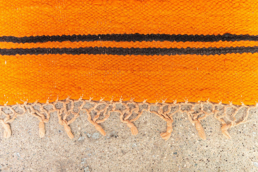 Large Vintage Moroccan Orange Wool Kilim Rug