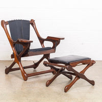 Mid Century Mexican Modern Swinger Lounge Chair with Ottoman by Don Shoemaker