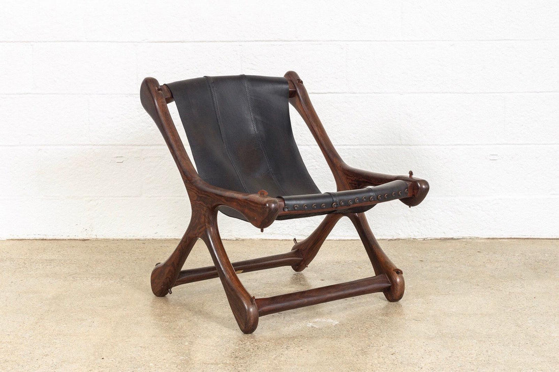 Mid Century Mexican Modern Don Shoemaker Rosewood & Leather Sling Chair