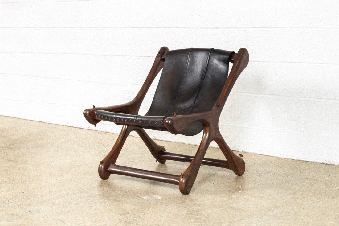 Mid Century Mexican Modern Don Shoemaker Rosewood & Leather Sling Chair