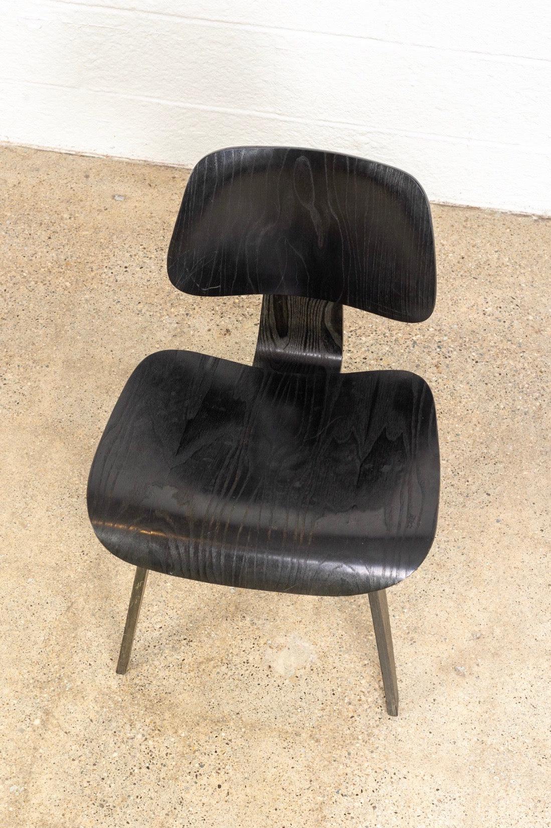 Vintage Mid Century Eames for Herman Miller Black DCW Plywood Chair, 1950s