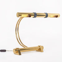 Postmodern Casella Lighting 1970s Tubular Brass Table Lamp