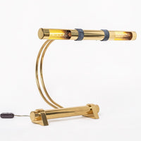 Postmodern Casella Lighting 1970s Tubular Brass Table Lamp