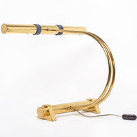 Postmodern Casella Lighting 1970s Tubular Brass Table Lamp