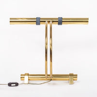 Postmodern Casella Lighting 1970s Tubular Brass Table Lamp