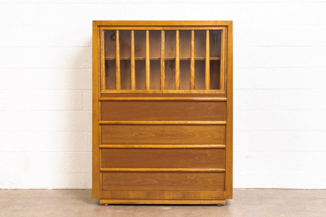 Mid Century Robsjohn-Gibbings for Widdicomb Walnut Secretary Cabinet