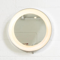 Vintage Mid Century Lightolier Round Lighted Wall Mirror