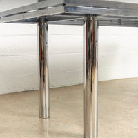 Modernist Tobia Scarpa for Knoll Large Andre Glass & Chrome Dining Table