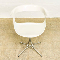 Vintage Mid Century Laverne White Lotus Arm Chair, 1950s