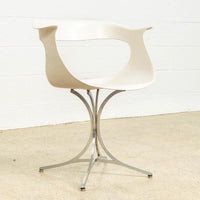 Vintage Mid Century Laverne White Lotus Arm Chair, 1950s