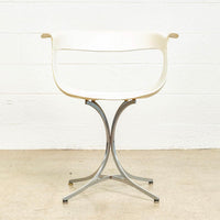 Vintage Mid Century Laverne White Lotus Arm Chair, 1950s