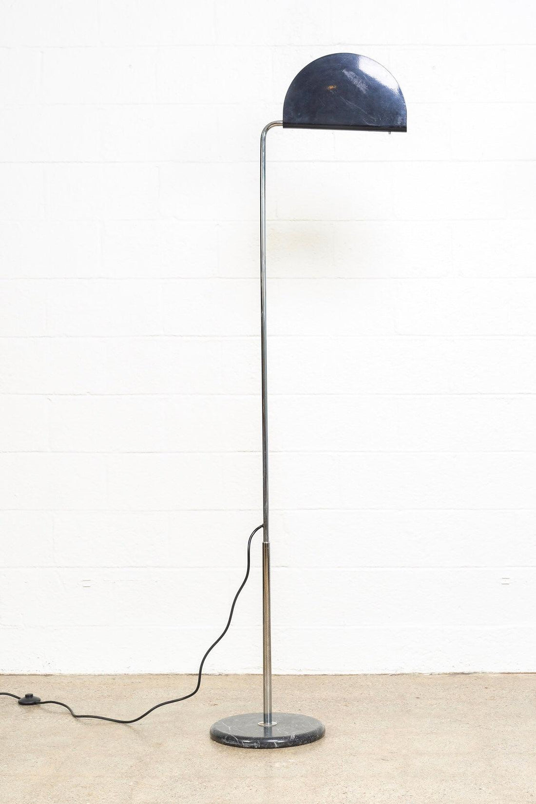 Vintage Mid Century Bruno Gecchelin Mezzaluna Black Floor Lamp