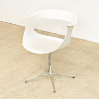 Vintage Mid Century Laverne White Lotus Arm Chair, 1950s