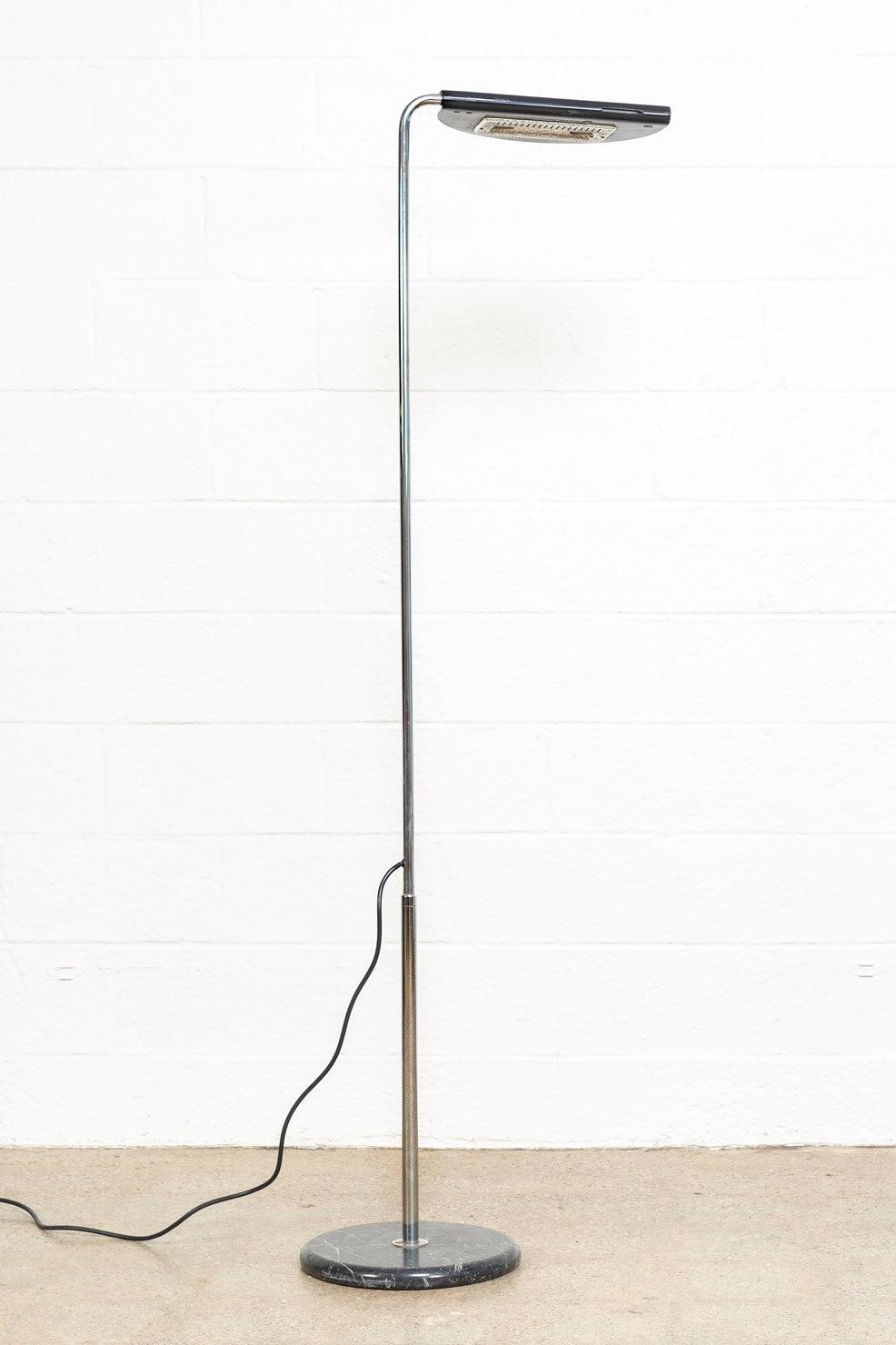 Vintage Mid Century Bruno Gecchelin Mezzaluna Black Floor Lamp