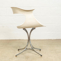 Vintage Mid Century Laverne White Lotus Arm Chair, 1950s