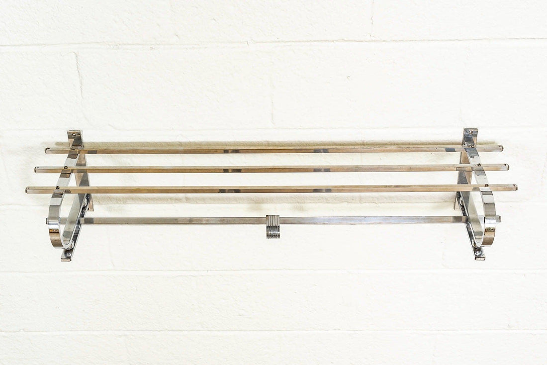 Vintage Antique Art Deco Bauhaus Chrome Coat & Hat Rack, 1930s