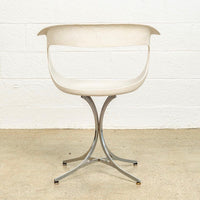 Vintage Mid Century Laverne White Lotus Arm Chair, 1950s