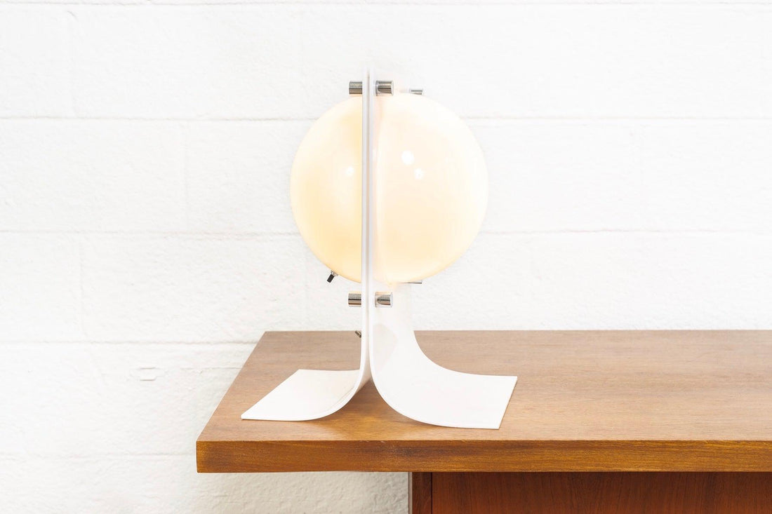 Mid Century Mod Neal Small White Acrylic Table Lamp